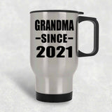 Grandma Since 2021 - Silver Travel Mug