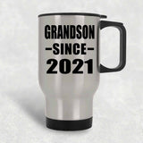 Grandson Since 2021 - Silver Travel Mug