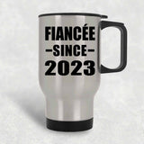 Fiancee Since 2023 - Silver Travel Mug