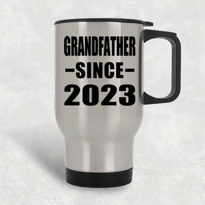 Grandfather Since 2023 - Silver Travel Mug