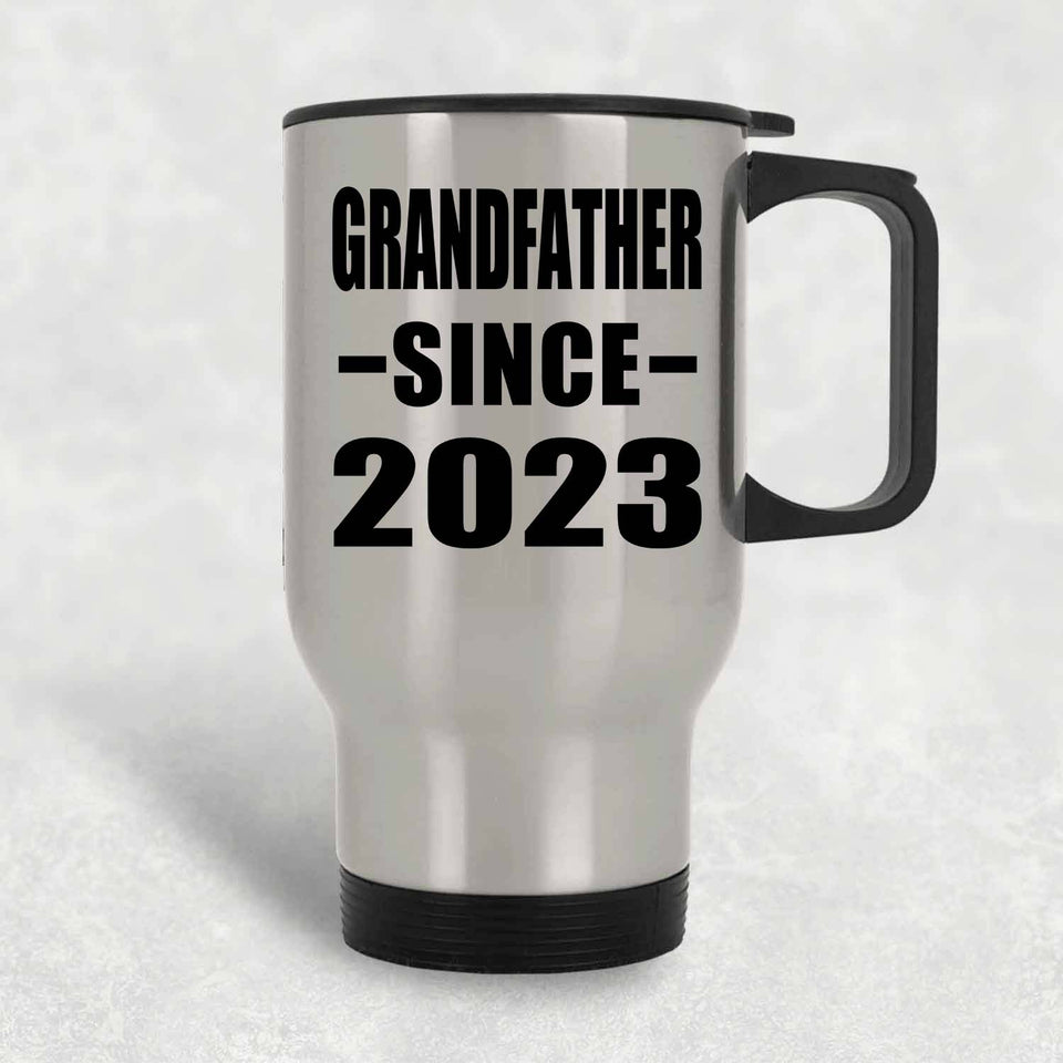Grandfather Since 2023 - Silver Travel Mug