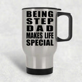 Being Step Dad Makes Life Special - Travel Mug Silver