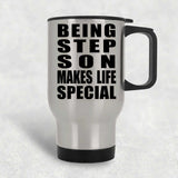 Being Step Son Makes Life Special - Travel Mug Silver