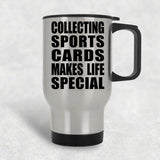 Collecting Sports Cards Makes Life Special - Travel Mug Silver