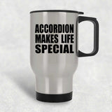Accordion Makes Life Special - Travel Mug Silver