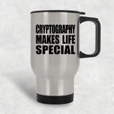 Cryptography Makes Life Special - Travel Mug Silver