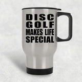 Disc Golf Makes Life Special - Travel Mug Silver