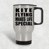 Kite Flying Makes Life Special - Travel Mug Silver