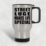 Street Luge Makes Life Special - Travel Mug Silver