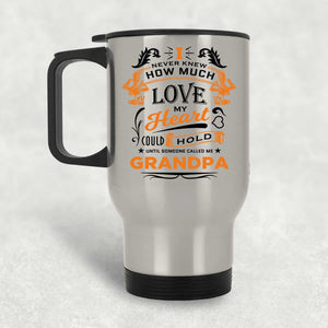 How Much Love Could Hold Until Called Me Grandpa - Silver Travel Mug