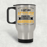 I Get My Attitude From My Awesome Grandparents - Silver Travel Mug