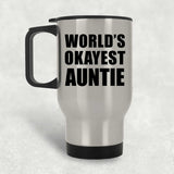 World's Okayest Auntie - Silver Travel Mug