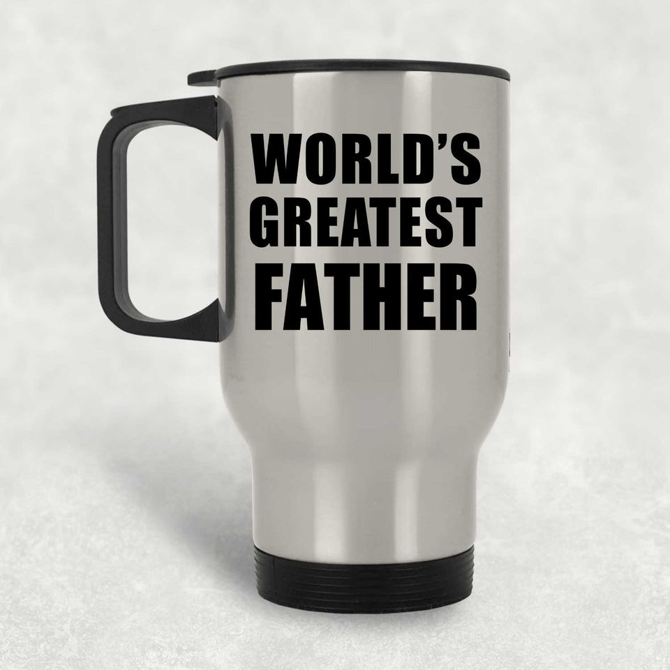 World's Greatest Father - Silver Travel Mug