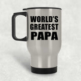World's Greatest Papa (Grandpa) - Silver Travel Mug