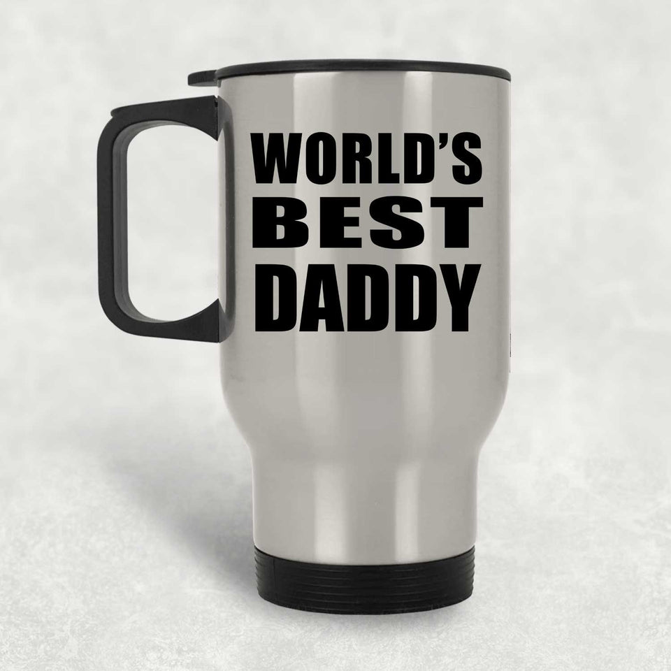 World's Best Daddy - Silver Travel Mug