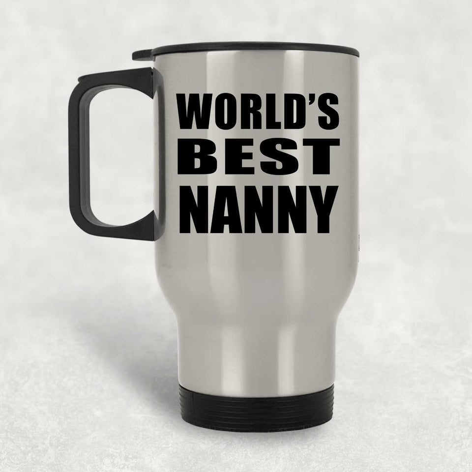 World's Best Nanny - Silver Travel Mug