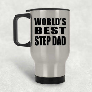 World's Best Step Dad - Silver Travel Mug