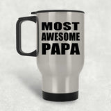 Most Awesome Papa (Grandpa) - Silver Travel Mug