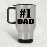 Number One #1 Dad - Silver Travel Mug