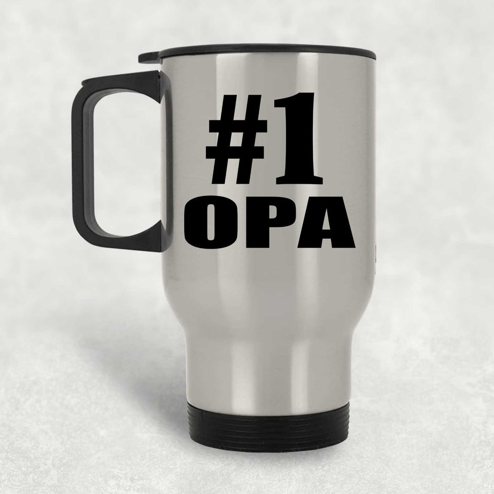 Number One #1 Opa - Silver Travel Mug