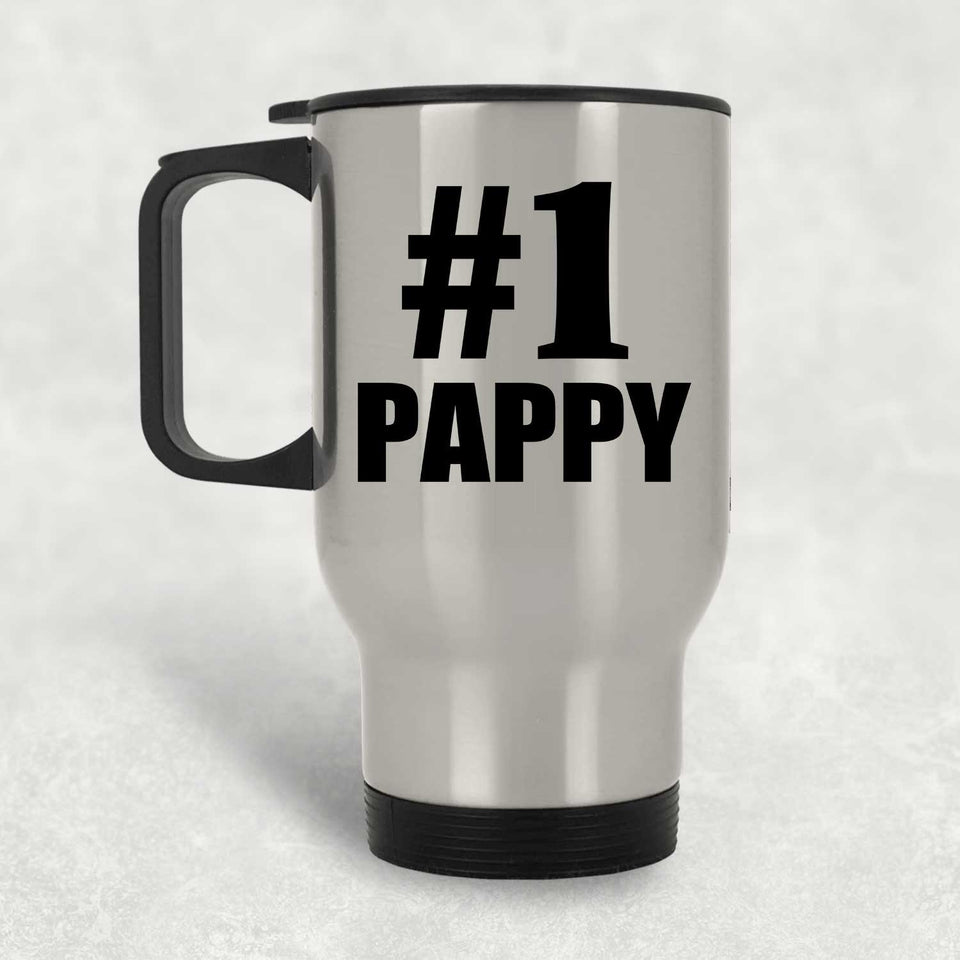 Number One #1 Pappy - Silver Travel Mug