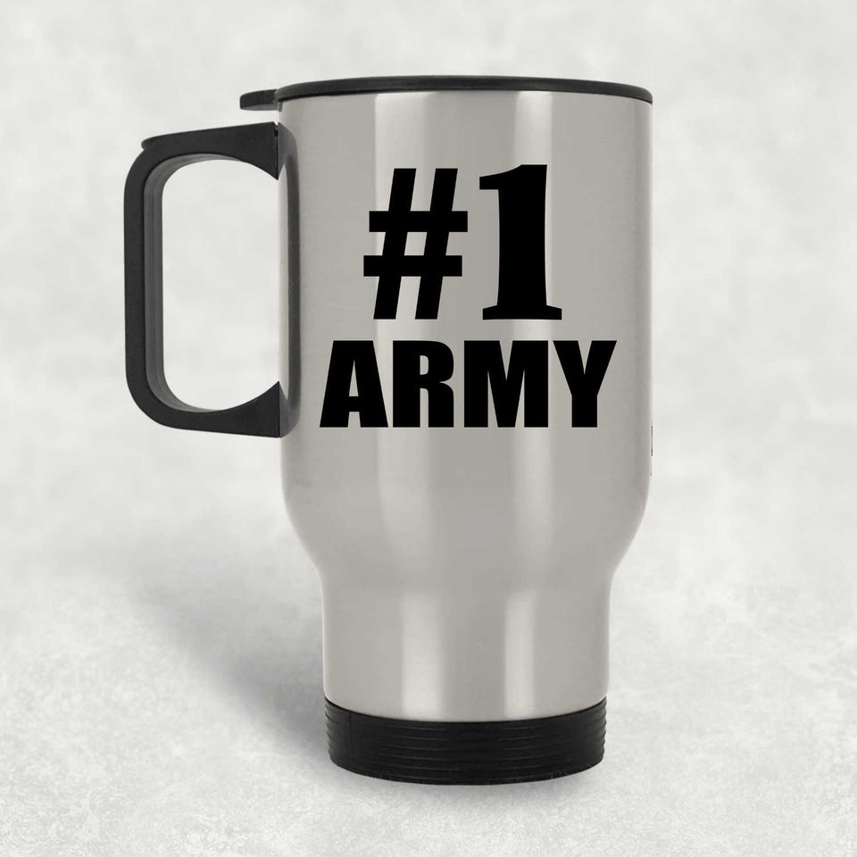 Number One #1 Army - Silver Travel Mug