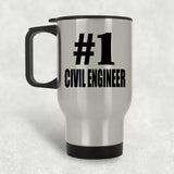 Number One #1 Civil Engineer - Silver Travel Mug