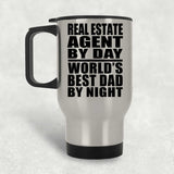 Real Estate Agent By Day World's Best Dad By Night - Silver Travel Mug