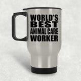 World's Best Animal Care Worker - Silver Travel Mug
