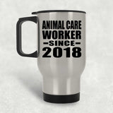 Animal Care Worker Since 2018 - Silver Travel Mug