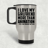 I Love My Girlfriend More Than Animation - Silver Travel Mug