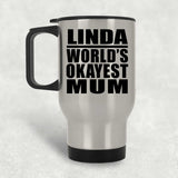 Linda World's Okayest Mum - Silver Travel Mug