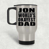 Jon World's Okayest Dad - Silver Travel Mug