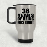 38th Anniversary 38 Years Of Being Mrs Right - Silver Travel Mug
