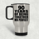 90th Anniversary 90 Years Of Being Mr Perfect - Silver Travel Mug