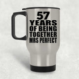 57th Anniversary 57 Years Of Being Mrs Perfect - Silver Travel Mug