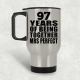 97th Anniversary 97 Years Of Being Mrs Perfect - Silver Travel Mug