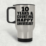Happy 10th Anniversary 10 Years & Counting - Silver Travel Mug