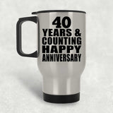 Happy 40th Anniversary 40 Years & Counting - Silver Travel Mug