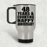 Happy 48th Anniversary 48 Years & Counting - Silver Travel Mug