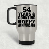 Happy 54th Anniversary 54 Years & Counting - Silver Travel Mug