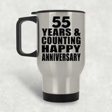 Happy 55th Anniversary 55 Years & Counting - Silver Travel Mug