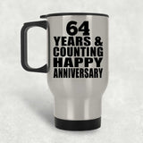 Happy 64th Anniversary 64 Years & Counting - Silver Travel Mug