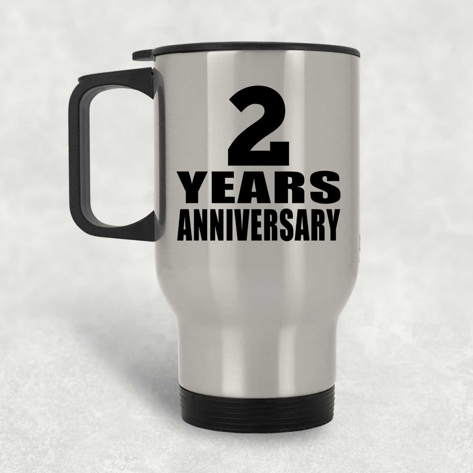 2nd Anniversary 2 Years - Silver Travel Mug