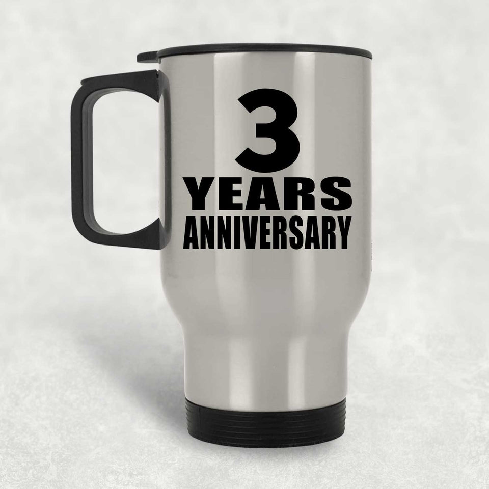 3rd Anniversary 3 Years - Silver Travel Mug