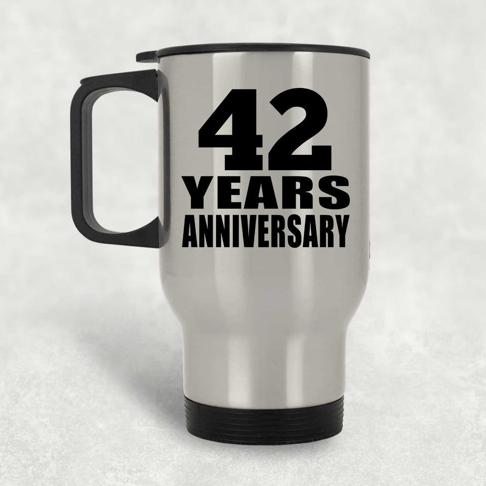 42nd Anniversary 42 Years - Silver Travel Mug