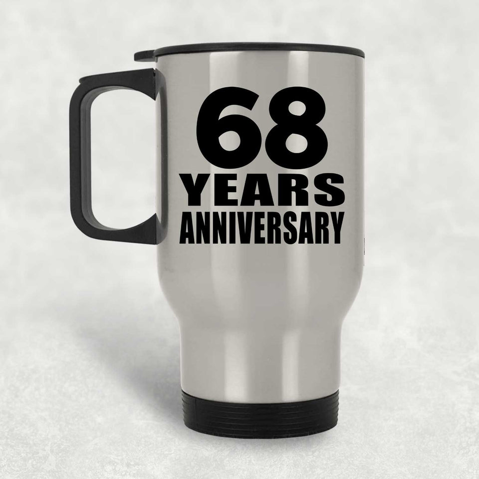 68th Anniversary 68 Years - Silver Travel Mug