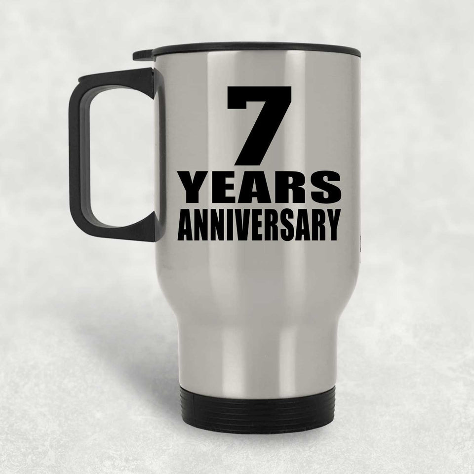 7th Anniversary 7 Years - Silver Travel Mug