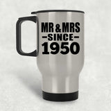 74th Anniversary Mr & Mrs Since 1950 - Silver Travel Mug