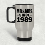 35th Anniversary Mr & Mrs Since 1989 - Silver Travel Mug